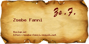 Zsebe Fanni névjegykártya