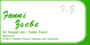 fanni zsebe business card